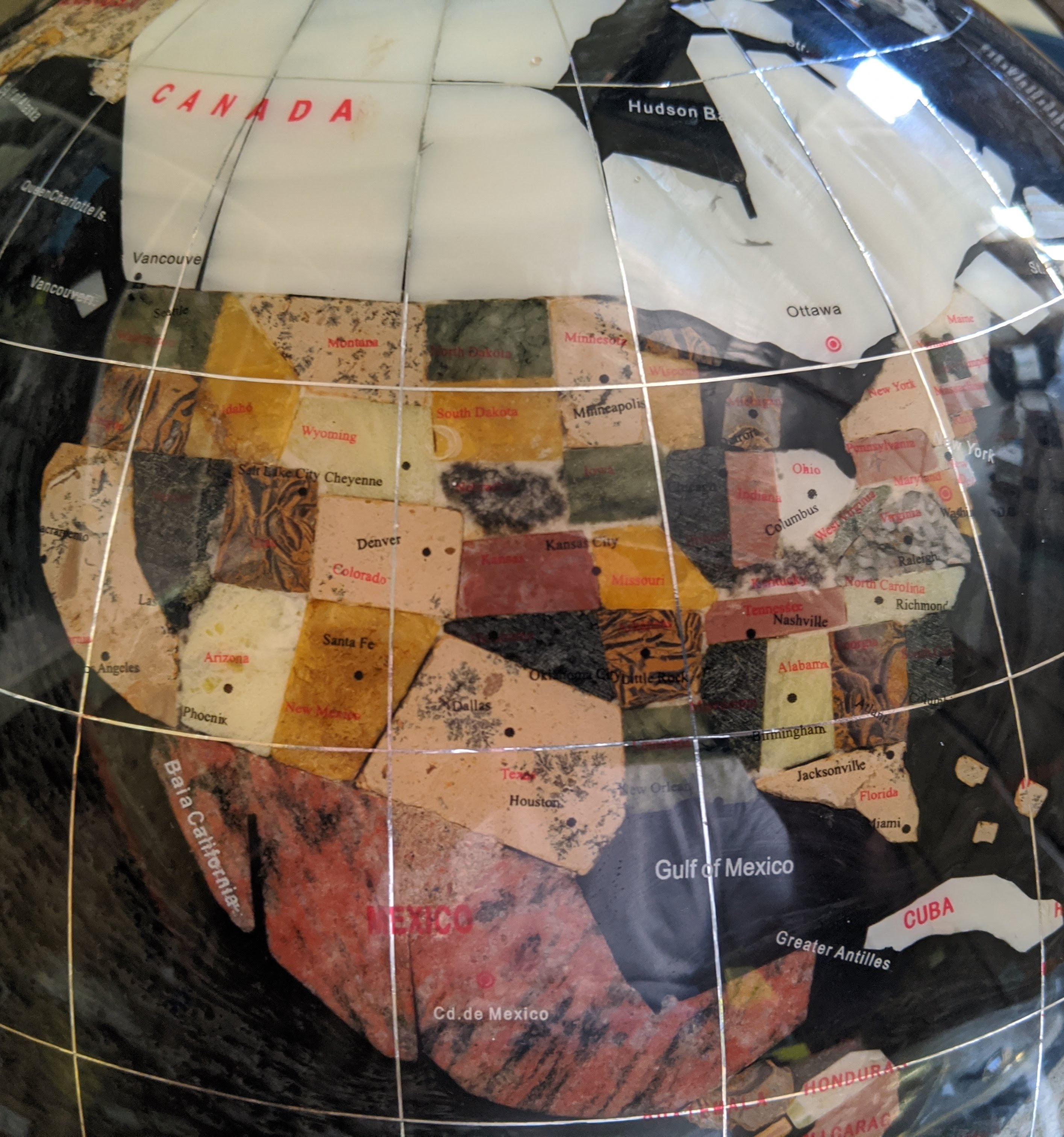Unique Art Since 1996 Globo In Pietre Preziose Blu Lapislazzuli 330 Mm – Mappa Intarsiata A Mano Con Supporto In Argento