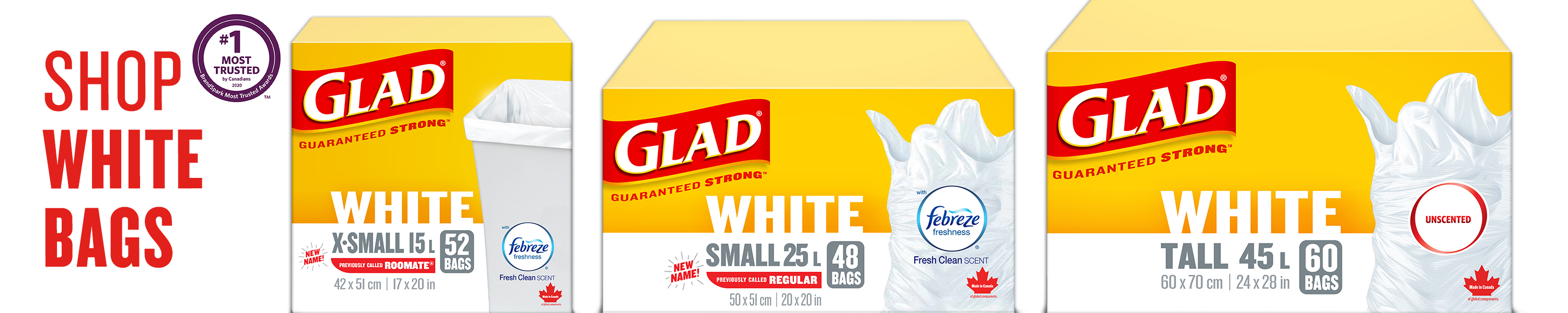 Amazon.ca GLAD White Garbage Bags