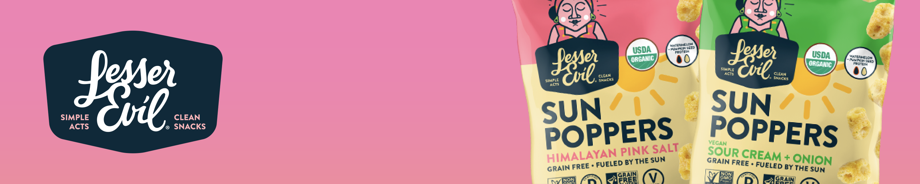 LesserEvil Snacks Sun Poppers