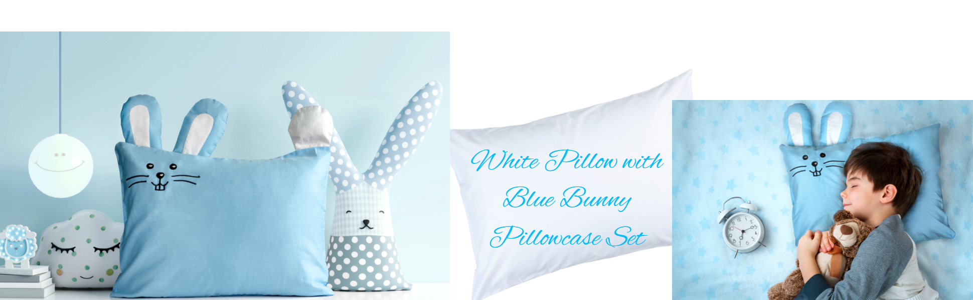 Amazon.com: Kinder Fluff: Toddler Pillow + Blue Bunny Pillowcase