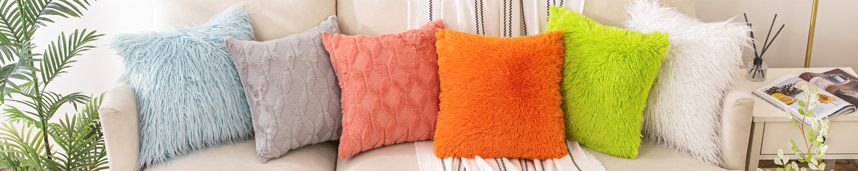 Woaboy FUR PILLOW COVERS