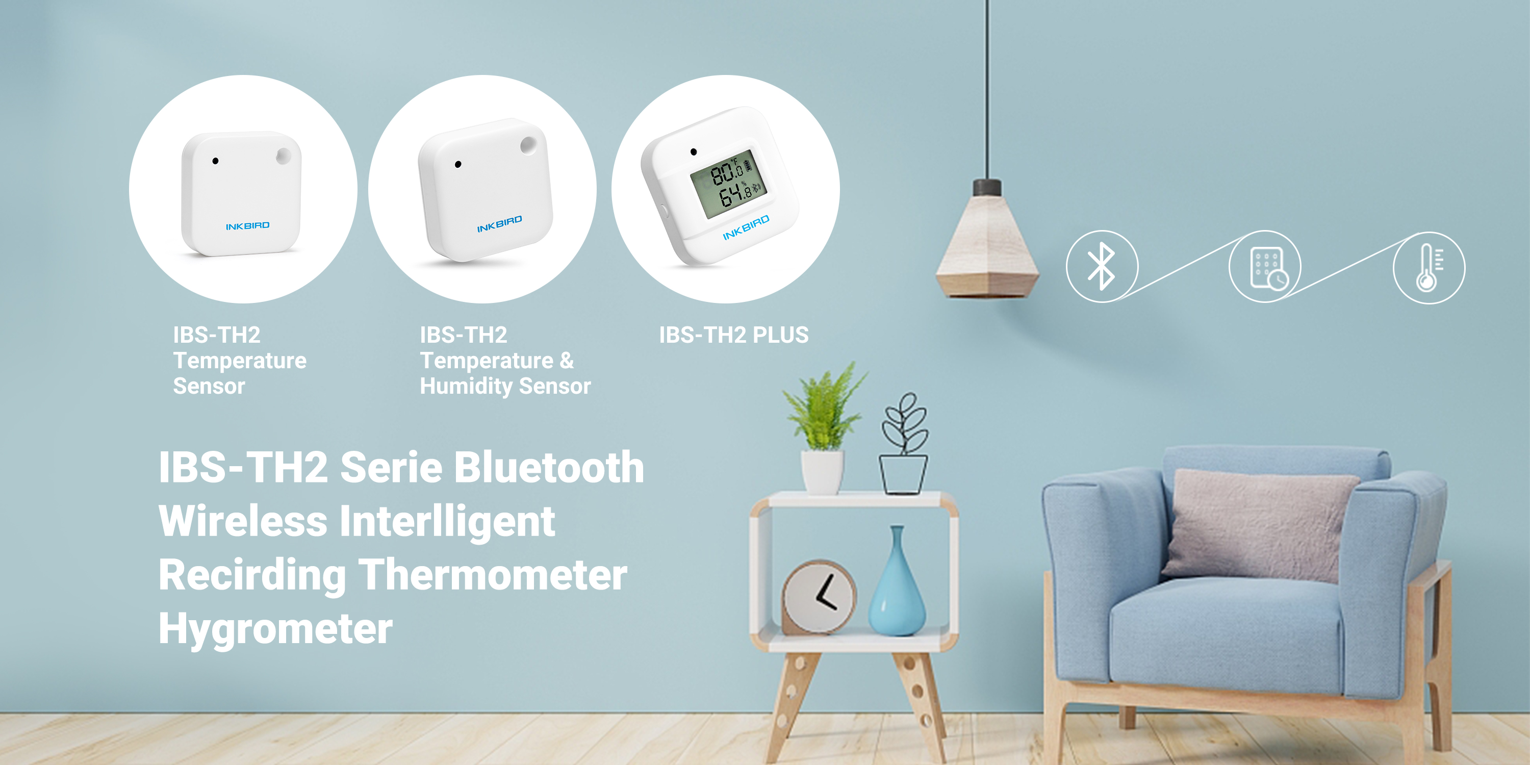 Inkbird Higrómetro y termómetro inalámbricos Bluetooth