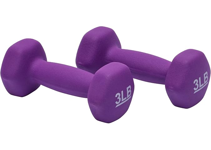 Amazon Basics - Mancuerna de entrenamiento de fácil agarre, con revestimiento de neopreno, disponibles en varios juegos y