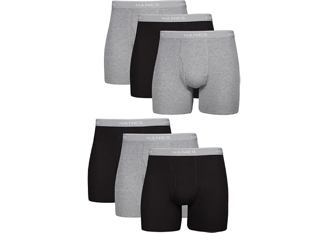 Hanes Paquete de calzoncillos tipo bóxer para hombre, de algodón fresco y transpirable, absorbe la humedad para hombre, sin