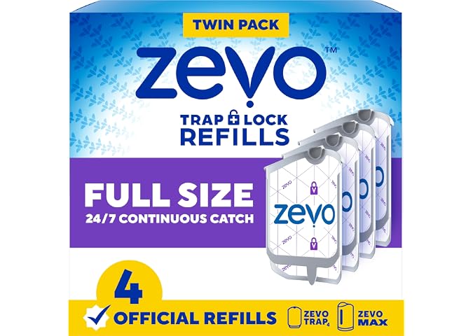 Zevo Cartuchos de Recarga Oficiales para Trampa de Insectos Voladores - Compatible con la Trampa Zevo y la Trampa para