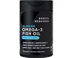 Sports Research® Omega-3 Fish Oil 1250mg from Wild Alaska Pollock, 90…