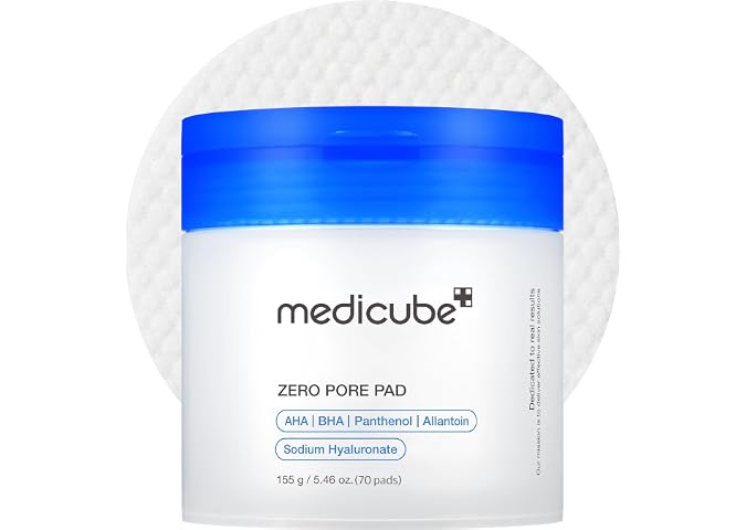 medicube Toner Pads Zero Pore Pad 2.0 for Exfoliation and Pore Care | Dual-Textured Facial Pad with 4.5% AHA Lactic Acid,…