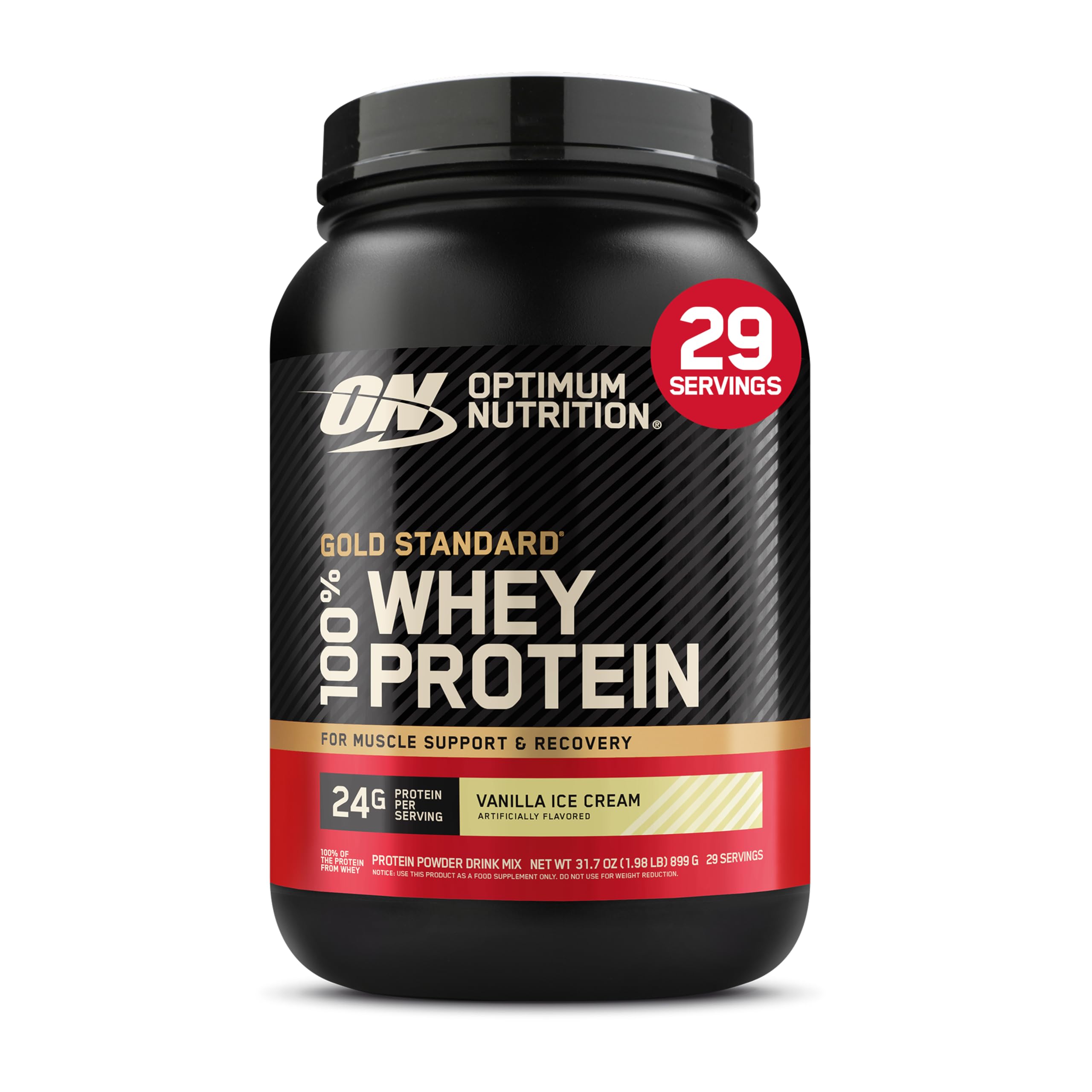 Optimum Nutrition 골드 스탠다드 100% 유청 단백질, 1031669-P, 1, 1 | 24g 100% Whey Protein Per Serving, with BCAAs, Gluten Free, Banned S